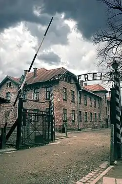 Image 24Entrance to Auschwitz I, part of the Auschwitz-Birkenau Memorial and Museum, a Holocaust museum on the site of the former Nazi concentration camps