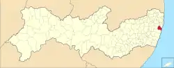 Location of Jaboatão dos Guararapes