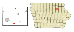Location of Denver, Iowa