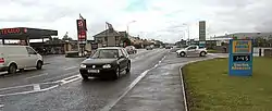 Traffic through Bridge End, County Donegal