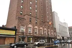 Hotel Beach, a 13-story Art Deco building built downtown in 1927 on Fairfield Avenue.