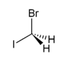 Stereo, skeletal formula of bromoiodomethane