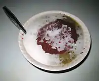 Indonesian bubur kacang hijau, made with mung beans in coconut milk and sugar