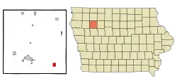 Location of Newell, Iowa