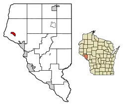 Location of Nelson in Buffalo County, Wisconsin.