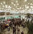 The entrance foyer of the Palace and its many lights.
