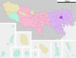 Location of Bunkyō in Tokyo