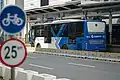 The Transjakarta bus fleet at the BRT Station prior to revitalization. Taken on 13 June 2021.