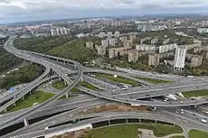 Businovskaya interchange of North-Eastern Chord and Moscow Ring Road. It is the biggest interchange in Russia.