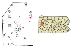 Location of Karns City in Butler County, Pennsylvania.