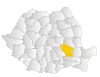 Map of Romania highlighting Buzău County