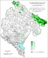 Share of Muslims in Montenegro by settlements 1961