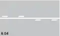 6.04 Double strip (combination of a security strip and a directing strip on either side of the security strip)Designates the allowence to cross, pass, or traverse it, or to start an overtaking manoeuvre only from the side with the directing strip; always indicate such intentions by flash lights!