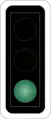7.03 Green light releases the traffic.Turning vehicles must give way to oncoming traffic and to pedestrians and users of vehicle-like transport means (such as rollerblades, scooters, skateboards, etc.) on side roads (usually traversing the side road on pedestrian crossings at the same time)!
