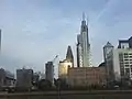 After top-off and prior to opening, as viewed from a kayak on the Schuylkill River, April 2018