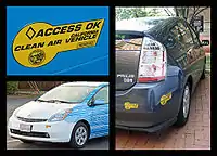 California HOV sticker for hybrid electric vehicles (the benefit for non-plug-in hybrids expired on 1 July 2011).