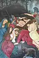 Painted relief wood panel in one of the Oka Calvary chapels.