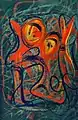 CAMPFIRE LYRICS, Acrylic on Arches, exhibited at "The Last Waltz", Greek Cultural Center, Stockholm, Sweden, 1999. Copyright 1990 James Pollock.