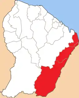 Location of the Canton of Saint-Georges-de-l'Oyapock in French Guiana