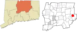 Storrs' location within the Capitol Planning Region and the state of Connecticut