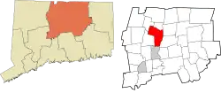 Windsor's location within the Capitol Planning Region and the state of Connecticut