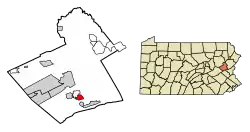 Location of Parryville in Carbon County, Pennsylvania.