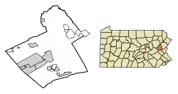Location of Weissport in Carbon County, Pennsylvania.