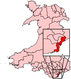 Boundary of Cardiff South and Penarth in Wales.