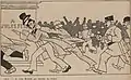 Caricature by Lucien Lacour correcting Aristide Briand in L'Assiette au beurre, March 25, 1911
