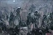 La Pasionaria (Dolores Ibárruri) at the Jarama River. 1976.