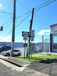 PR-2 at its junction with PR-864 in Hato Tejas