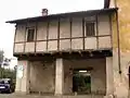 Half-timbered house in Biella, Piedmont.