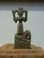 A statue of Uma riding the Mahisa buffalo