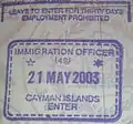 Entry stamp.