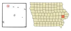 Location of Mechanicsville, Iowa