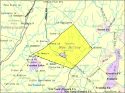Census Bureau map of Frankford Township, New Jersey