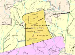Census Bureau map of Mendham Borough, New Jersey