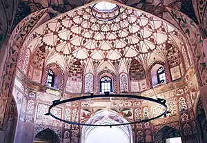 The 17th-century Shahi Hammam in Lahore, Pakistan, is elaborately decorated with Mughal-era frescoes