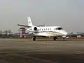 Evening departure of Cessna Citation Excel to Moscow