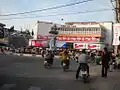 The roundabout in front of the market