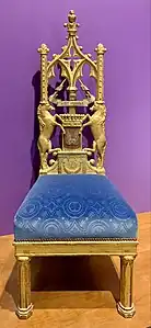 Chair (one of a pair) from the Gothic Cabinet of the Osmond Countess; before 1817-1820; gilt wood; unknown dimensions; Petit Palais (Paris)
