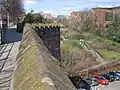 Damage by civil war cannonballs are still visible on Barnaby's Tower.