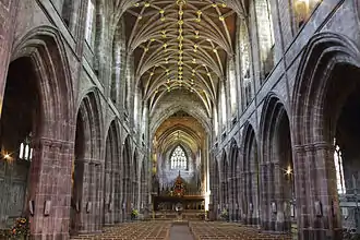 Chester Cathedral in England, a Gothic style basilica