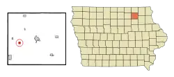 Location of Ionia, Iowa