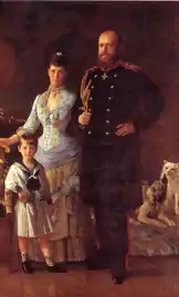 The Russian Imperial couple and their youngest son Mikhail