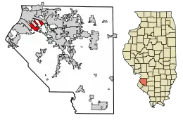 Location of Centreville in Clair County, Illinois.