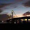 View of the Clark Bridge spanning the Mississippi River from the Alton, Illinois side