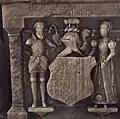 Robert Broke and his first wife, Anne, with their arms