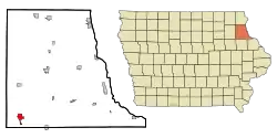 Location of Strawberry Point, Iowa
