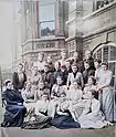 Ms burns (4th from left, sitting) and school staff in 1892